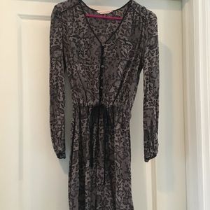 Rebecca Taylor lace-print silk dress tie waist